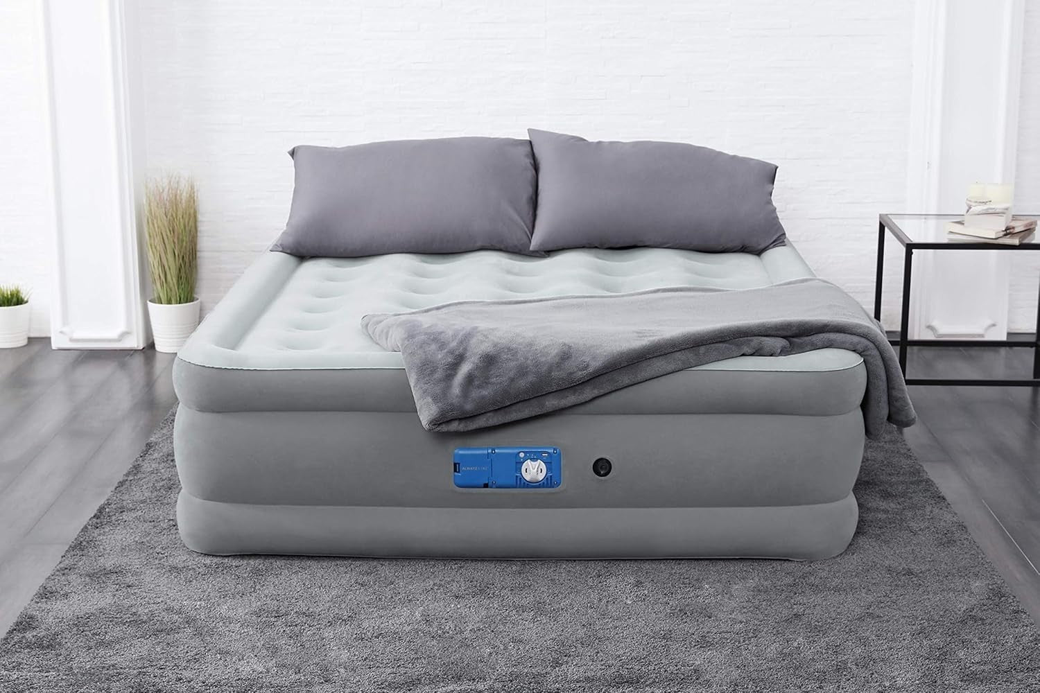 Queen Inflatable Air Mattress with Built-In Pump, USB Port & LED Night Light