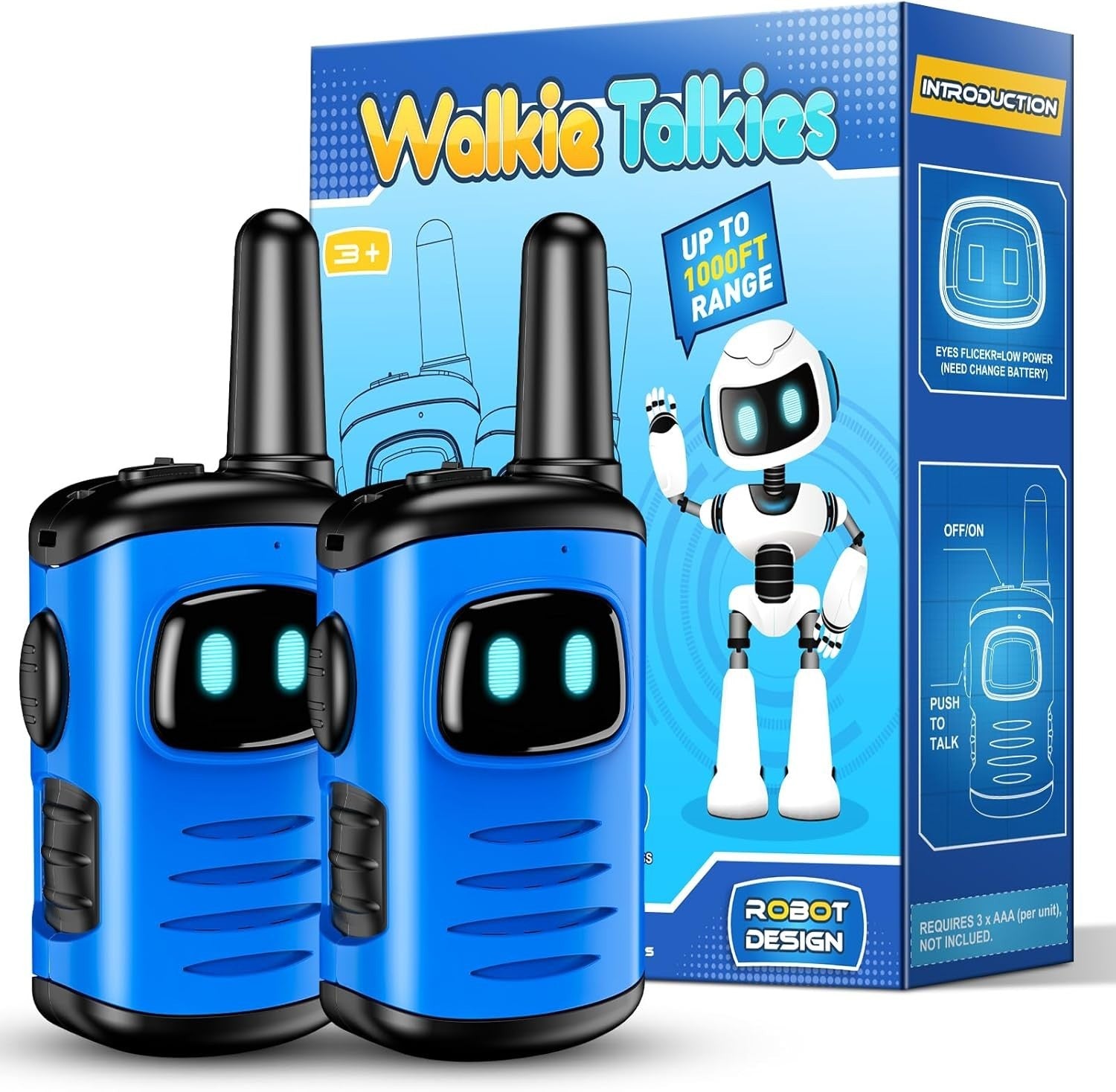 Kids Walkie Talkies 2 Pack Long Range Outdoor Toy Radios Boys Girls Gift