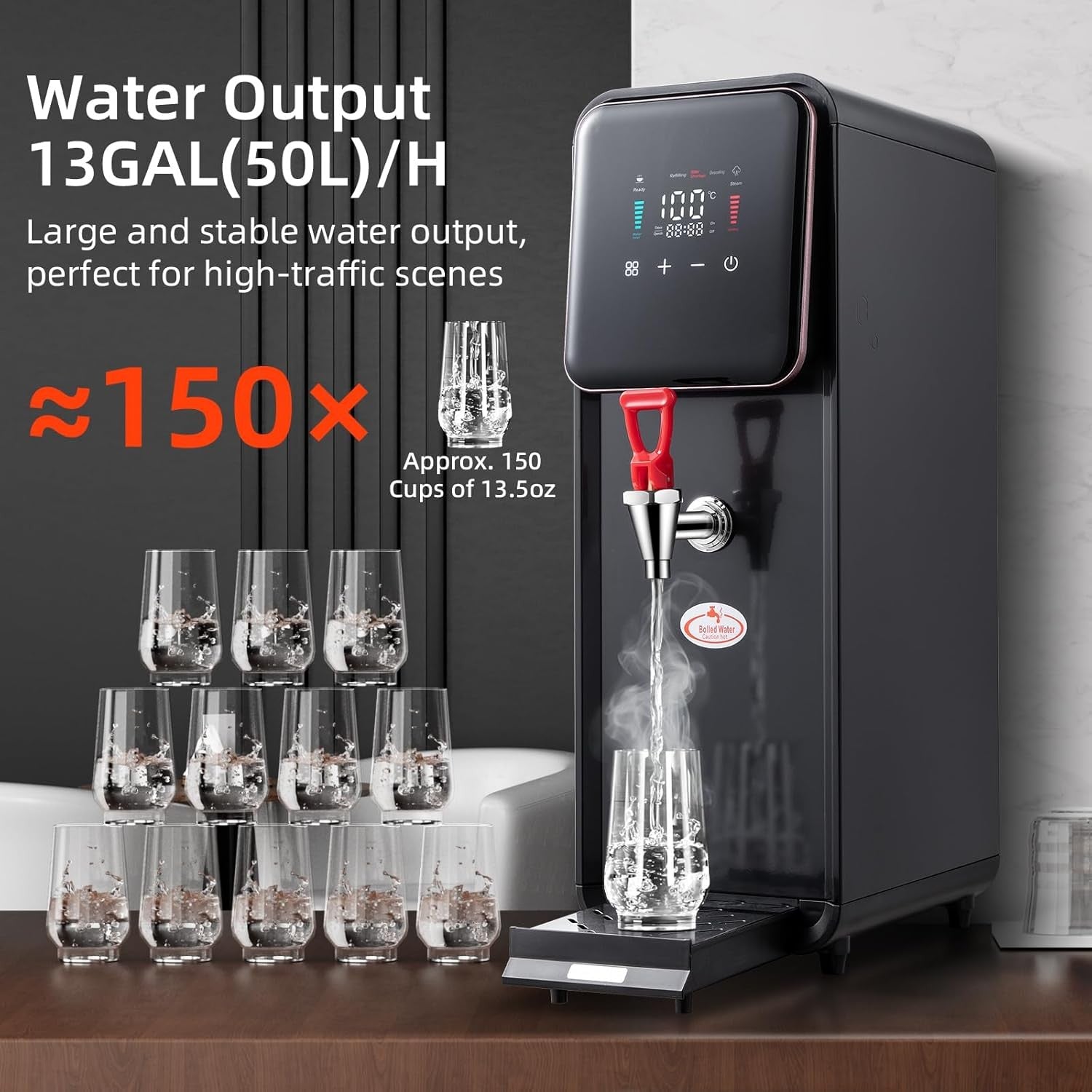 12L Commercial Hot Water Dispenser Stainless Steel Fast Heat Digital Control