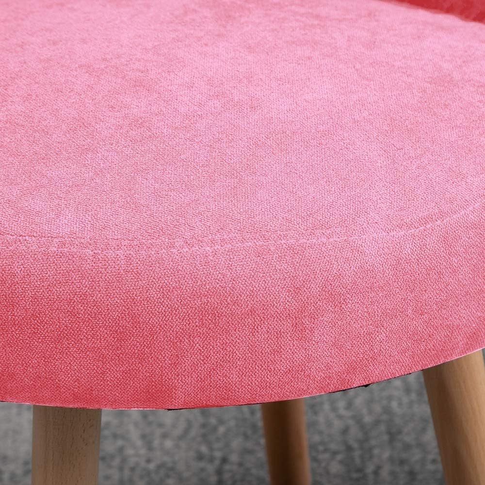 Set of 2 Pink Linen Tub Chairs Lounge Side Armchairs