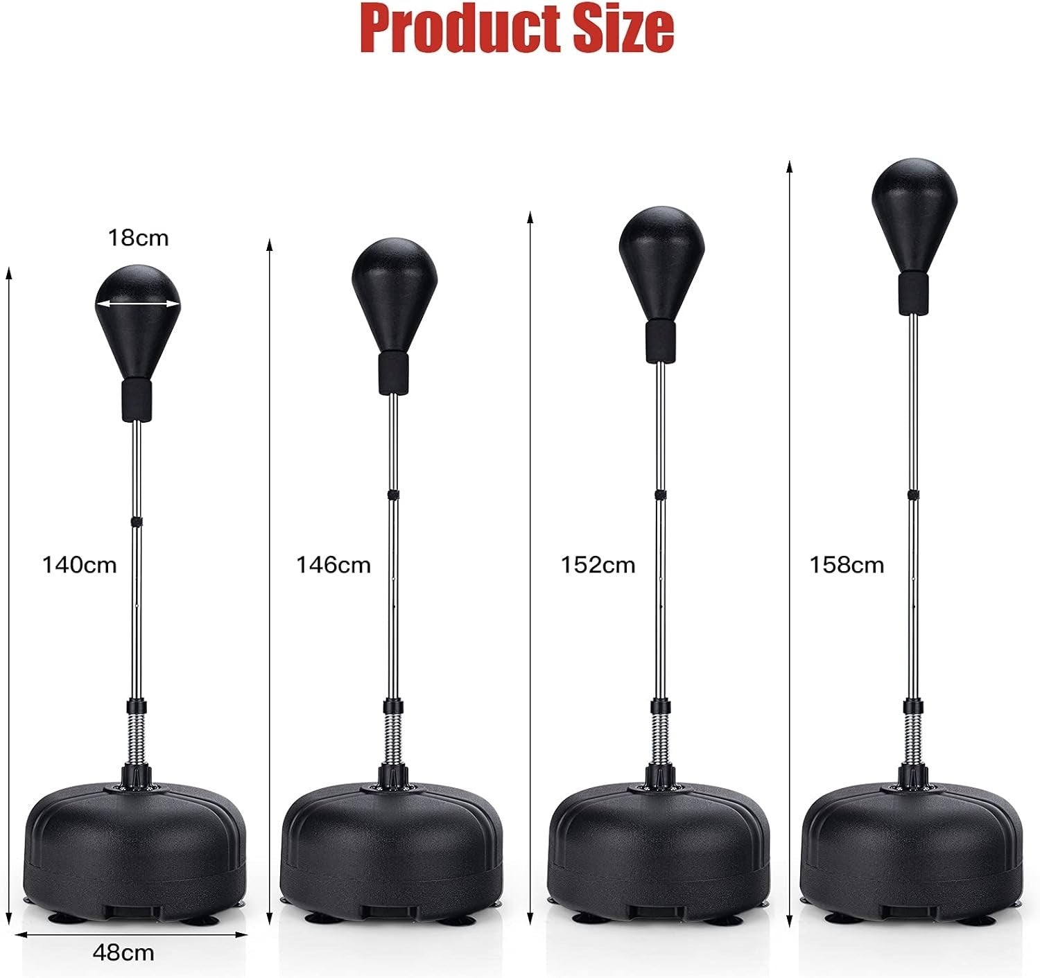 Adjustable Reflex Boxing Ball Stand Freestanding Gloves Suction Base