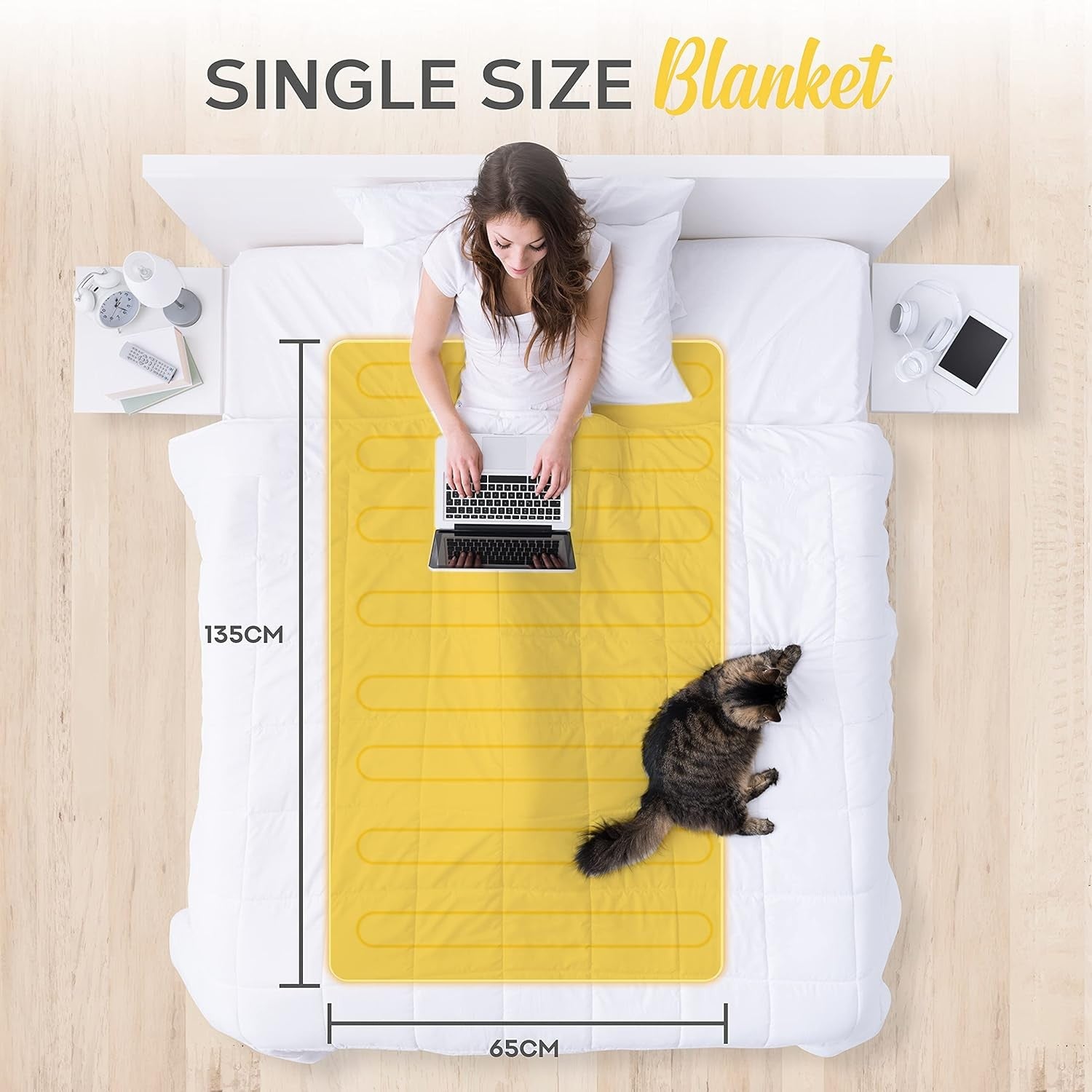Single Electric Underblanket Fleece Heated Mattress Cover Fast Heat Washable