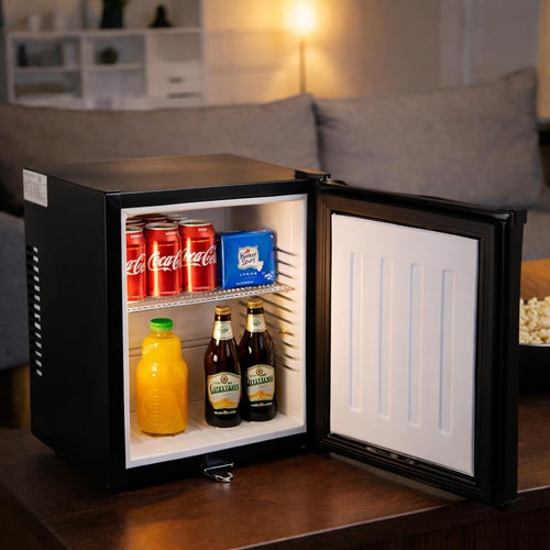 23L Mini Fridge Lockable Silent Tabletop Cooler Office Home Bar