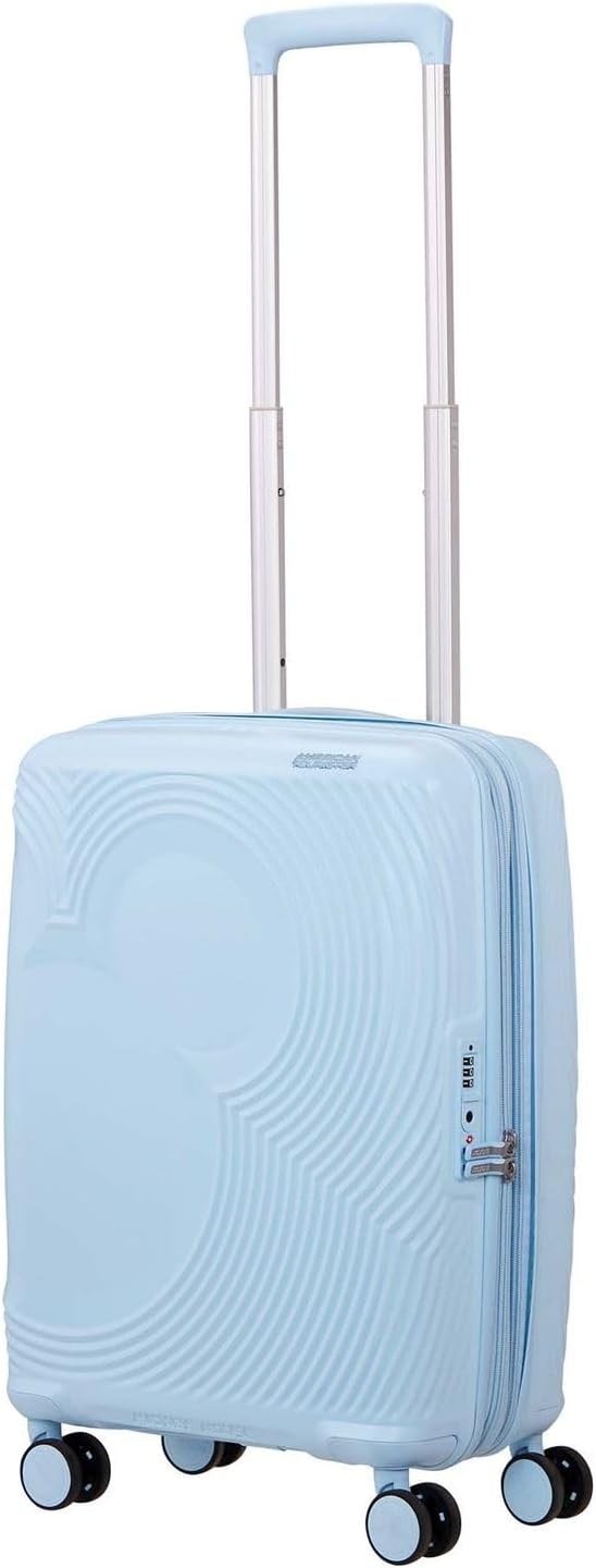 Cabin Hard Shell Suitcase Expandable 55cm TSA Lock Spinner Blue