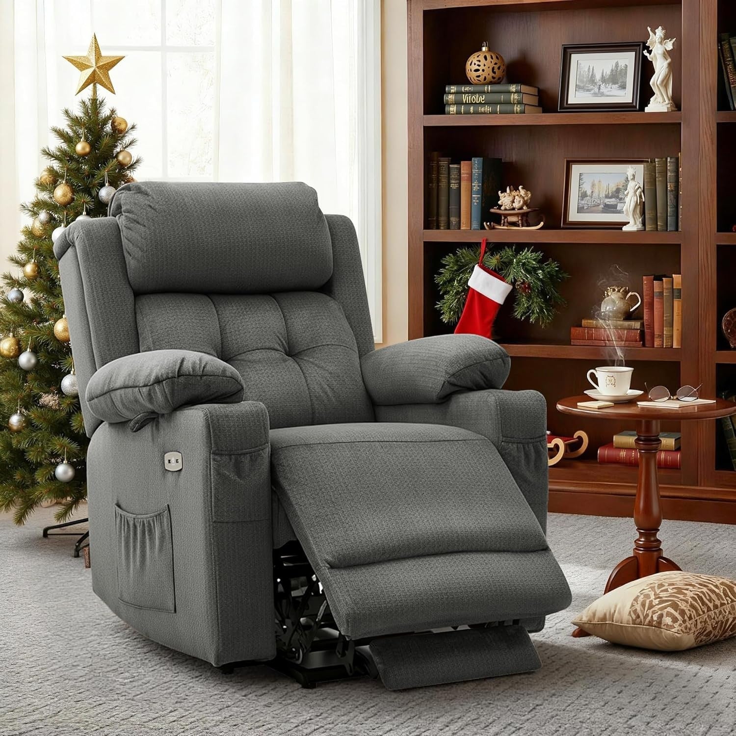 3 Motor Lift Recliner Chair Elderly Riser Heat Massage Adjustable Headrest Small