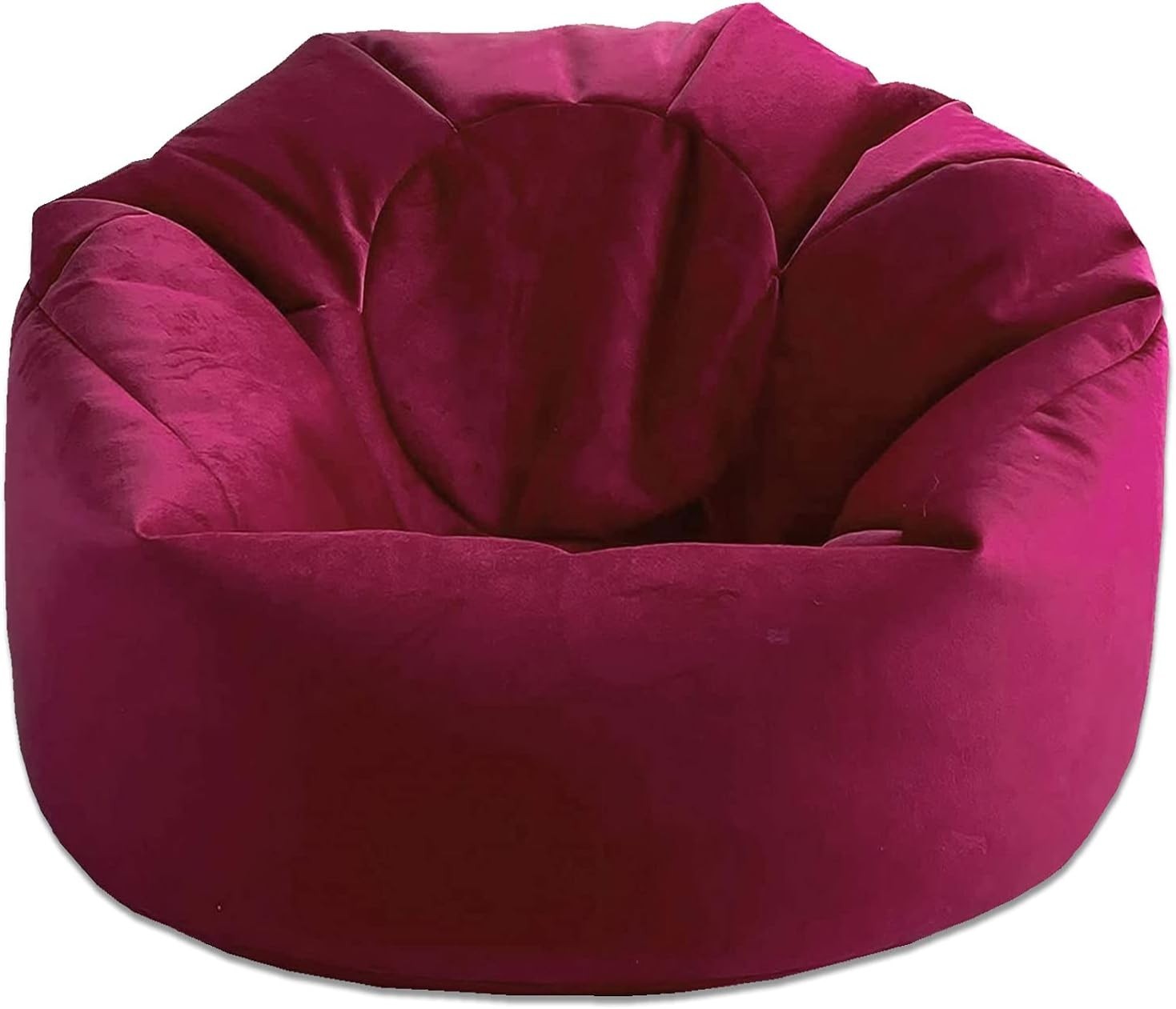 Plush Velvet Beanbag Chair Large Soft Lounger Indoor Floor Seating Magenta