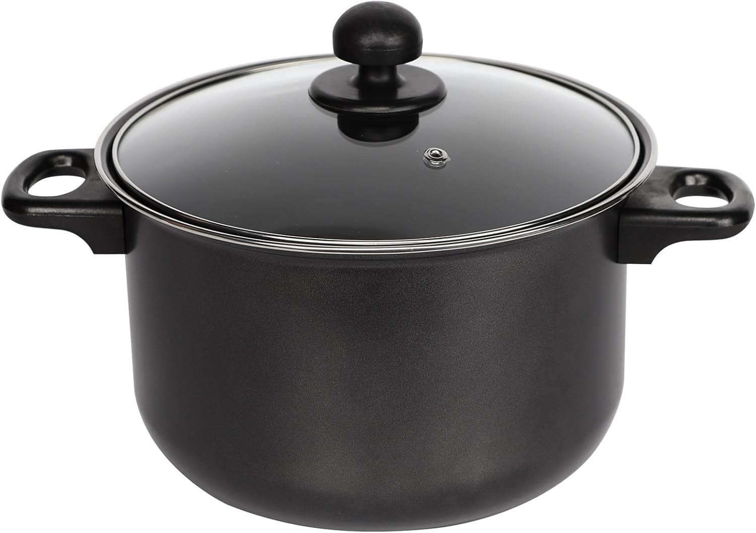8pcs Carbon Steel Cookware Set Non Stick Pans Casseroles with Glass Lids Black