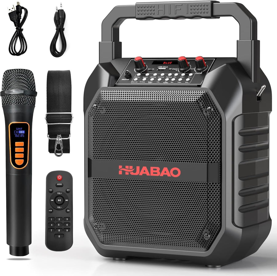 Portable Bluetooth Karaoke Machine PA Speaker with Wireless Mic