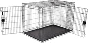 XXL Foldable Double Door Metal Dog Crate Cage with Tray 122cm Large