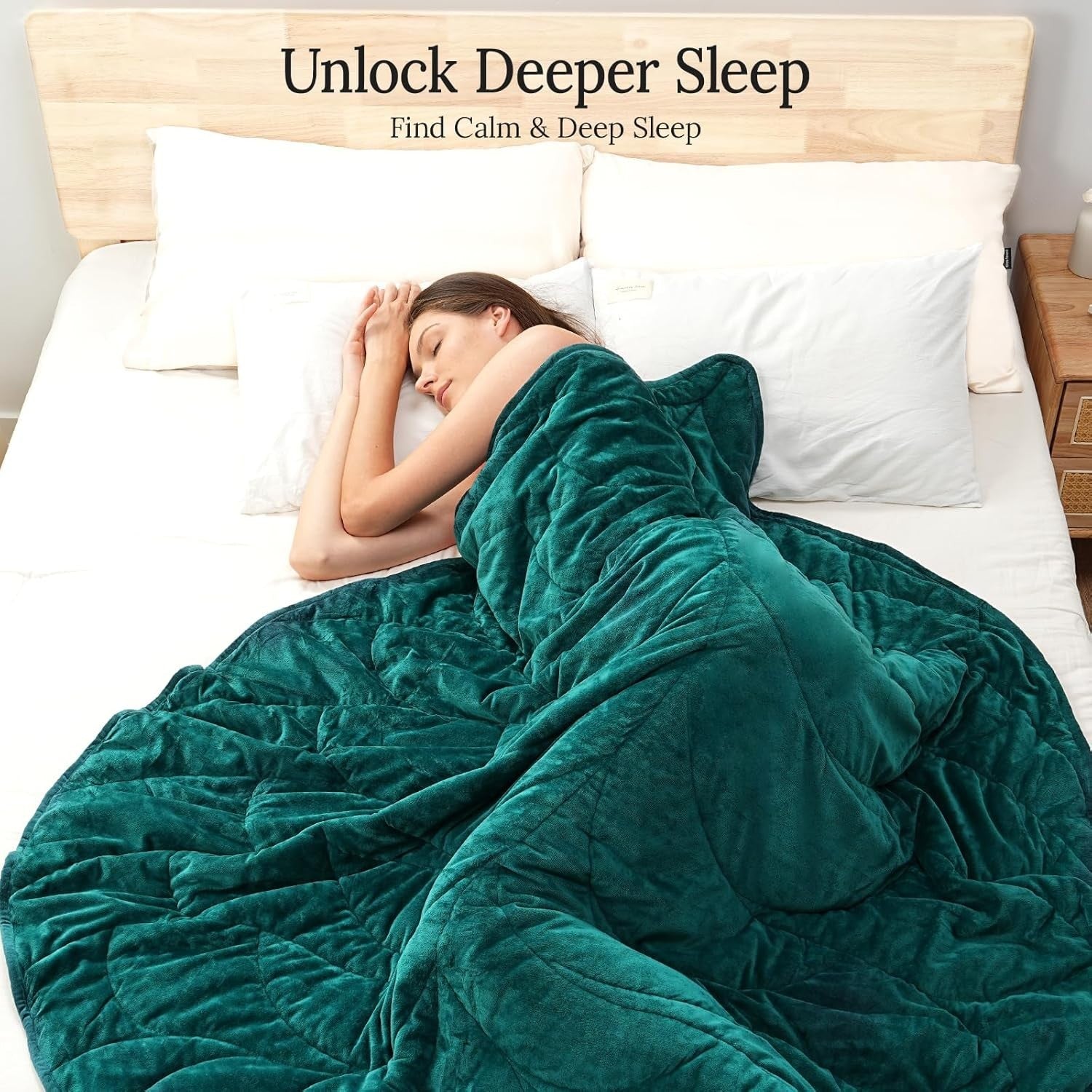 Weighted Blanket 10lbs Green 60x78 Soft Heavy Blanket for Adults