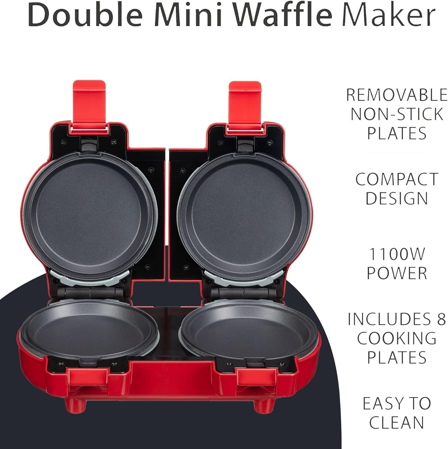 2-in-1 Waffle & Pancake Maker Mini Non-Stick Deep Plates 350W