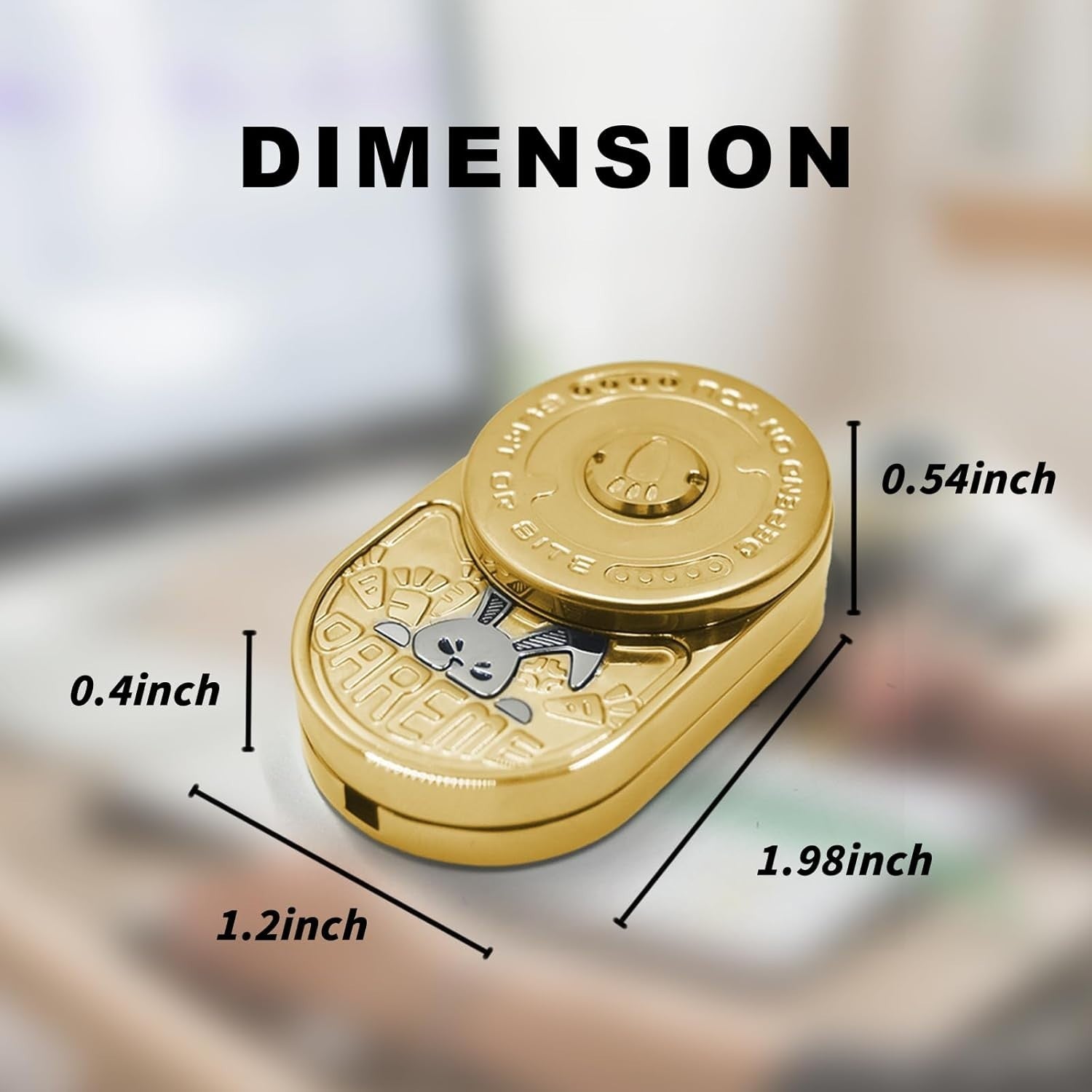 Gold Rabbit Metal Fidget Slider Ratchet Click Stress Relief EDC Toy