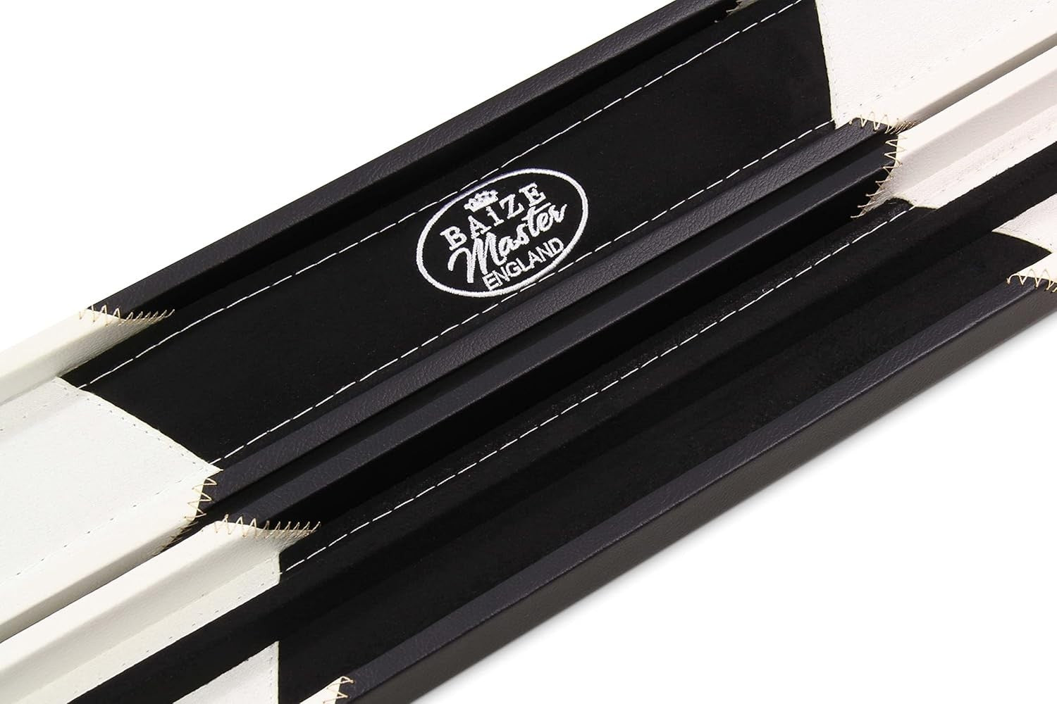 White Hard Cue Case for Snooker Pool 2 Piece Centre Joint Deluxe