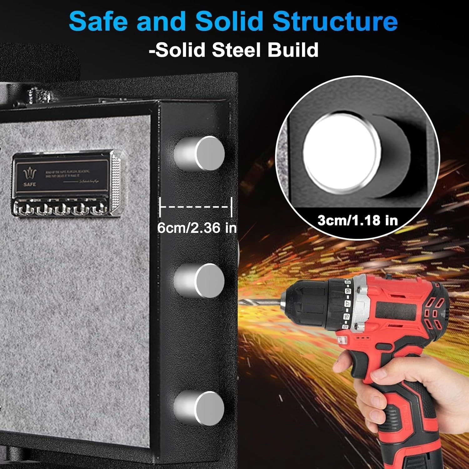 50L Biometric Fingerprint Safe Box Fireproof Digital Security Safe