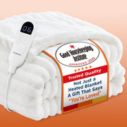 Electric Heated Throw Blanket Chunky Ribbed Soft 6 Heat Timer Fast Warm
