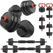 Adjustable Dumbbells Set 3 in 1 55–90LB Barbell Kettlebell Home Gym