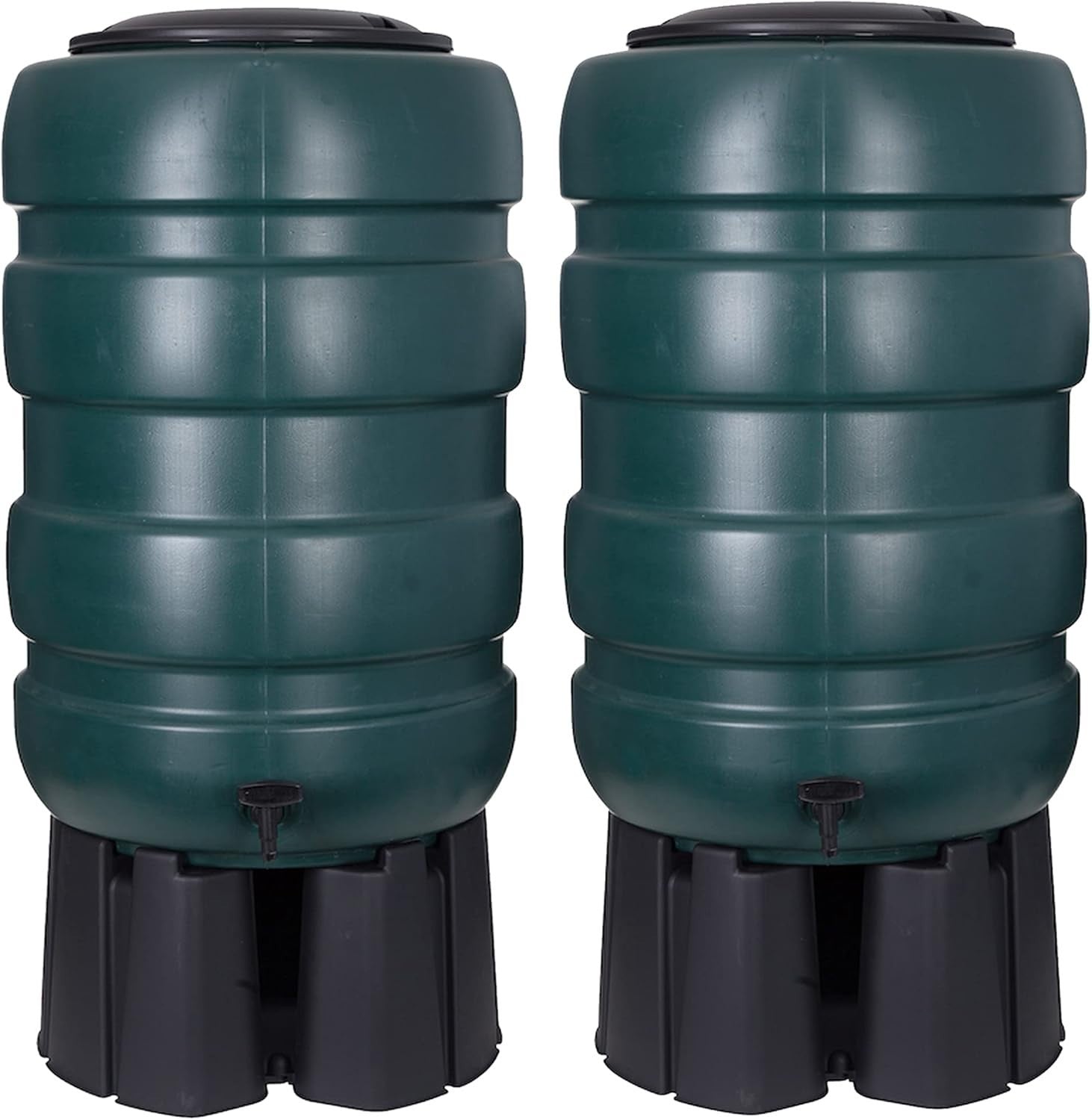 230L Green Garden Water Butt Set with Stand, Tap & Filler Kit