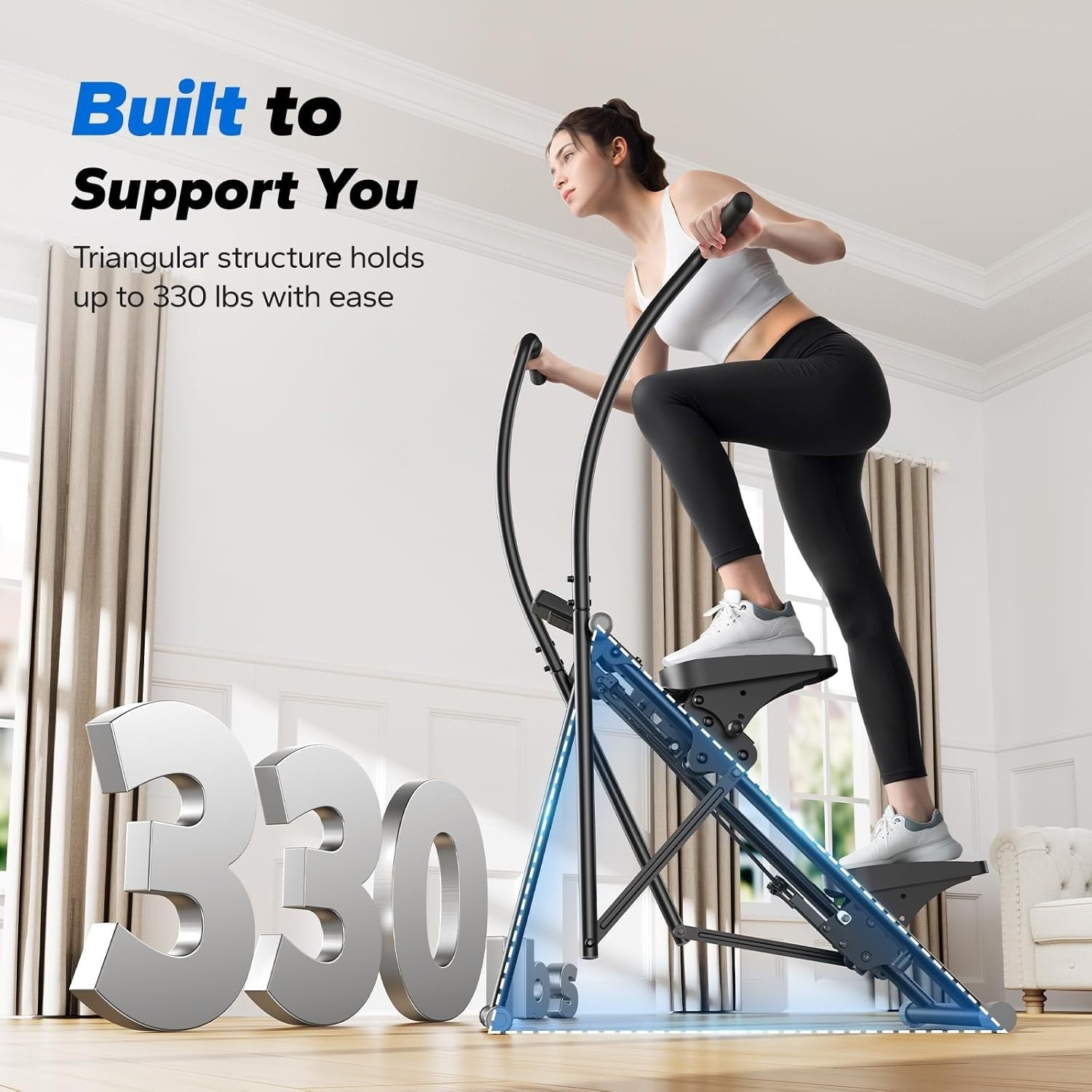 Foldable Stair Climber w/ Synchronized Motion, LCD Tracker & Adjustable Pedals