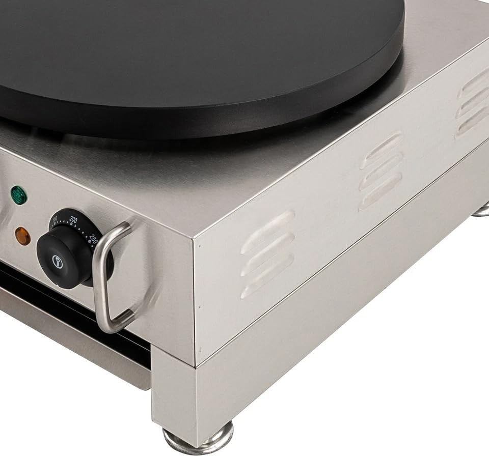15.75" Electric Crepe & Pancake Maker 2.8KW Non-Stick Hotplate 300°C