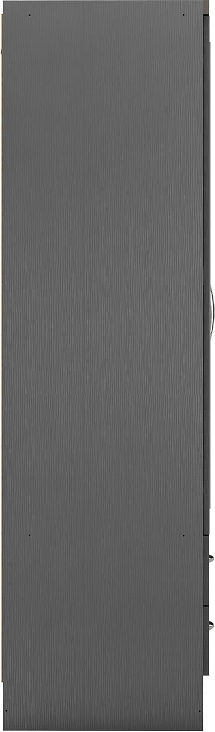 Modern 4 Door 2 Drawer Grey Wardrobe with Mirror & Spacious Storage
