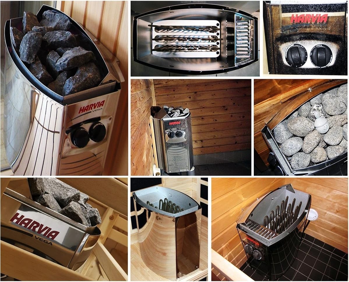 9kW Electric Sauna Heater Stainless Steel Built-In Controls Home Spa 8-14m³ Fast