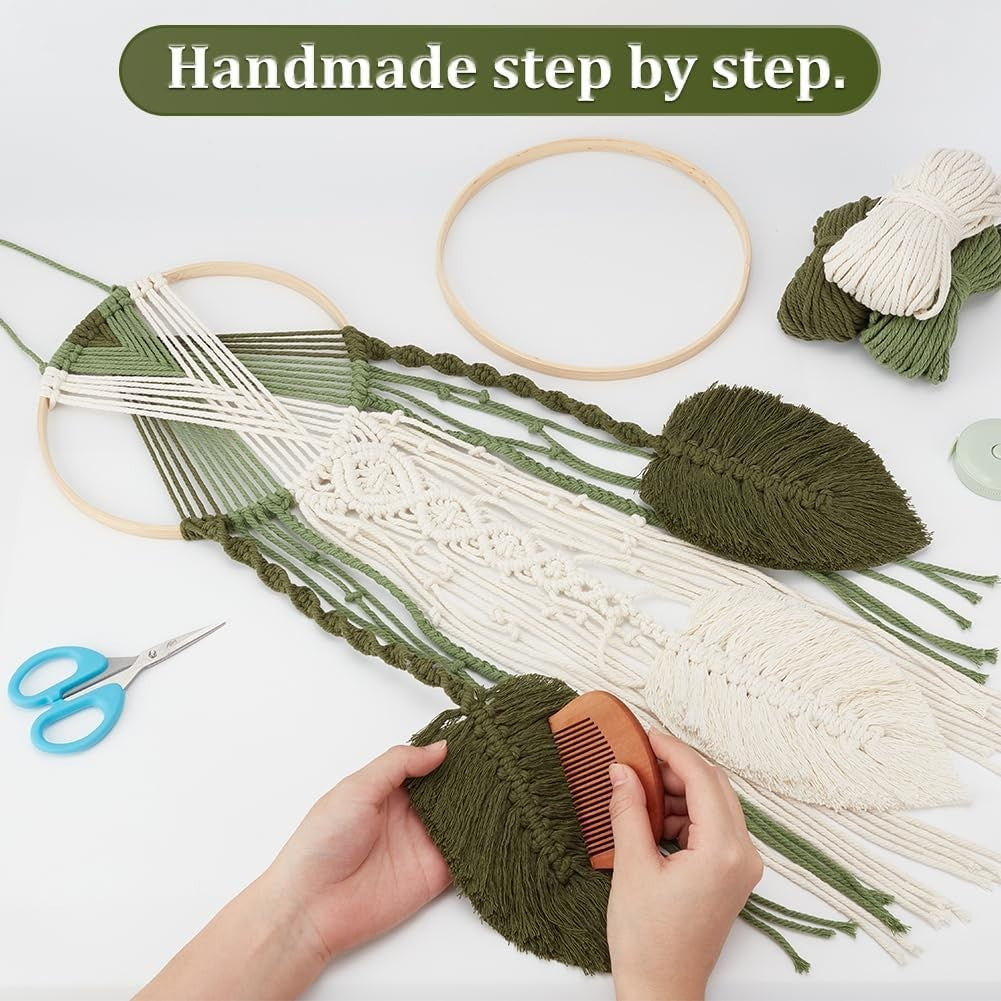 DIY Macrame Leaf Dreamcatcher Kit Boho Wall Hanging Decor