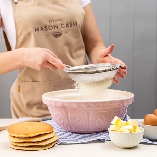 2.7L Powder Pink Mixing Bowl Earthenware Classic Kitchen Bakeware