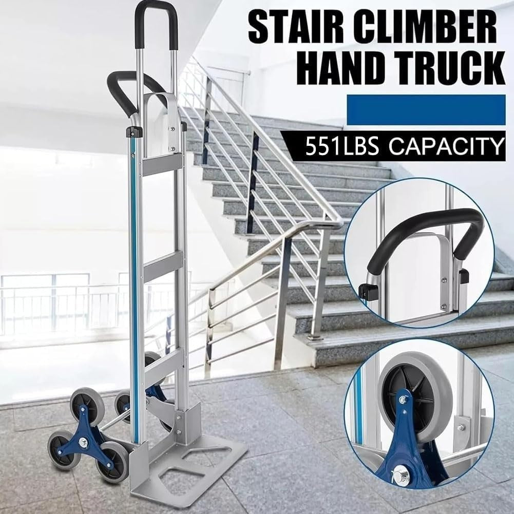 Heavy Duty Stair Climber Hand Truck 150kg Stair 250kg Flat Aluminum