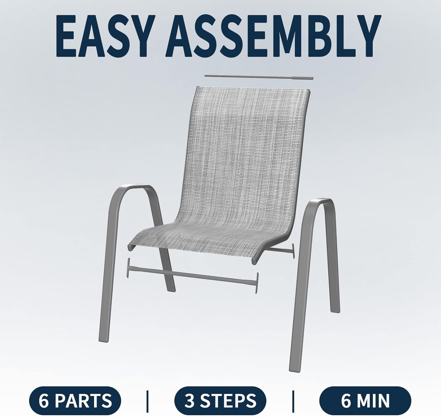 Stackable Outdoor Patio Chairs Set of 4 | Weatherproof Garden Dining Seats
