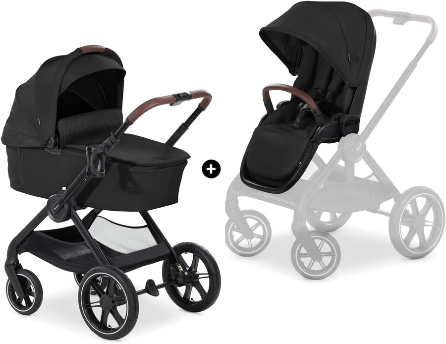 Walk N Care 2-in-1 Pram & Pushchair Black Lightweight Foldable Stroller
