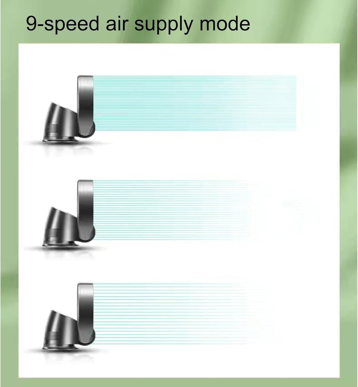 Silver Bladeless Desk Fan – 8-Speed Quiet Remote Cooling 120° Air Circulator