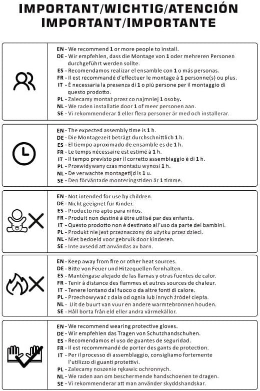 Black Wooden Bedside Tables Set of 2 – 3 Drawer Nightstand