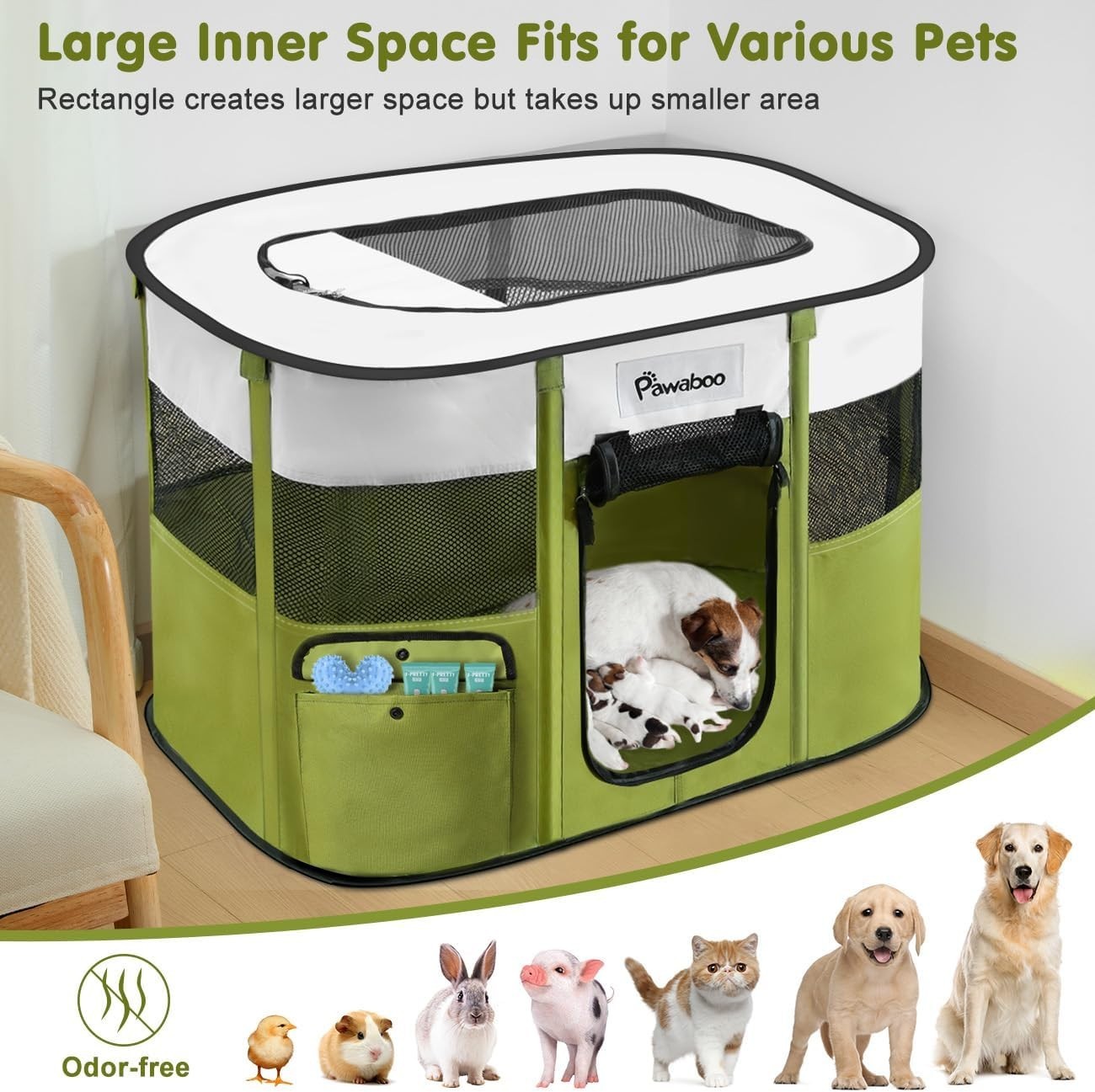 Foldable Portable Pet Playpen 90x70x60cm Waterproof Indoor Outdoor Cage.