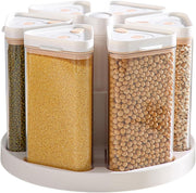 6 Grid Rotating Rice Dispenser Cereal Storage Kitchen Pantry Organizer
