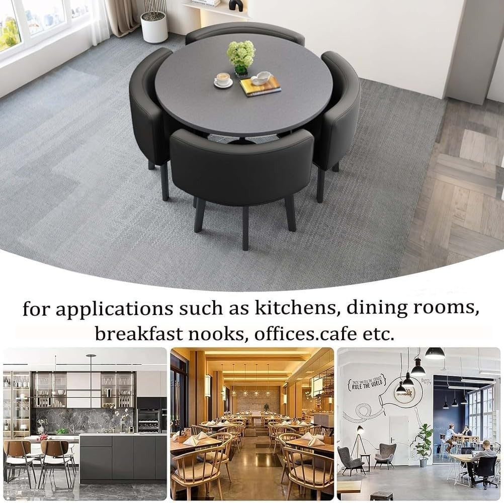Modern 90cm Grey Dining Table Set with 4 Chairs – Space-Saving Kitchen