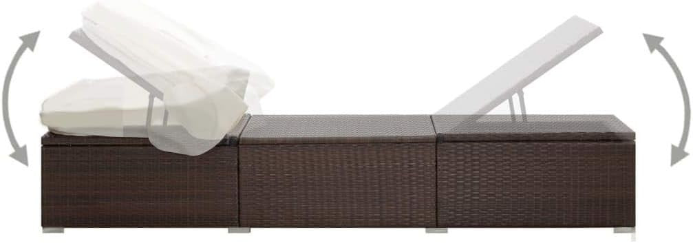 Outdoor Reclining Sun Lounger with Canopy & Cushion