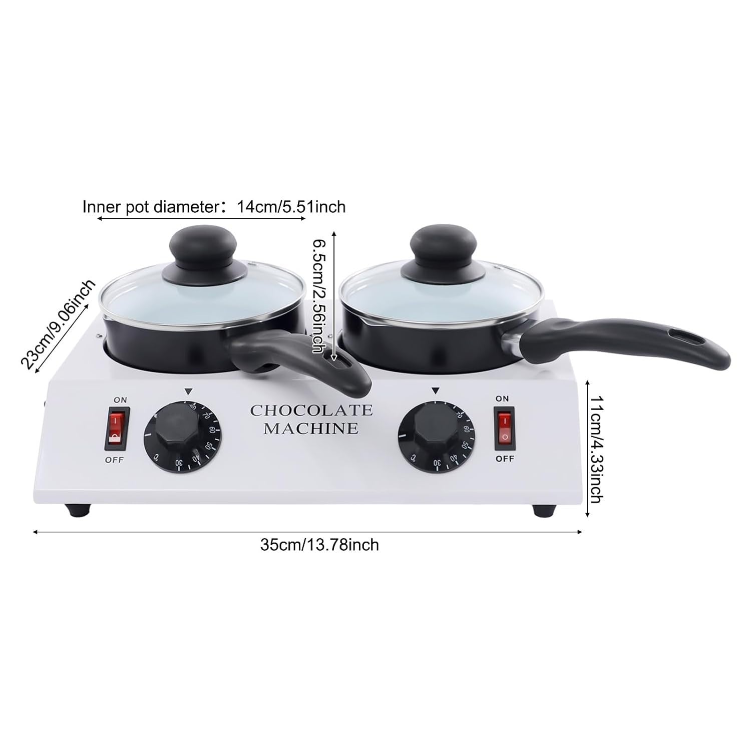 Double Pot Chocolate Tempering Machine Electric Melting Warmer 40W