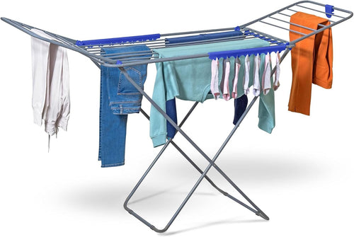 Premium Foldable Clothes Airer with Wings 22 Bars Stainless Steel Drying Rack