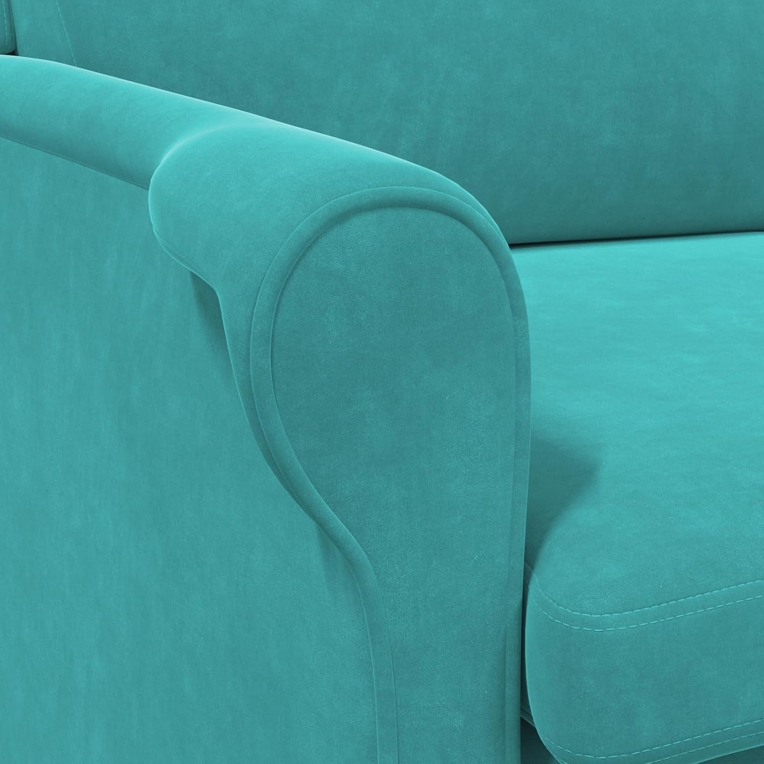 Turquoise Recliner Armchair Fabric Wingback Chair Wood Legs Lounge