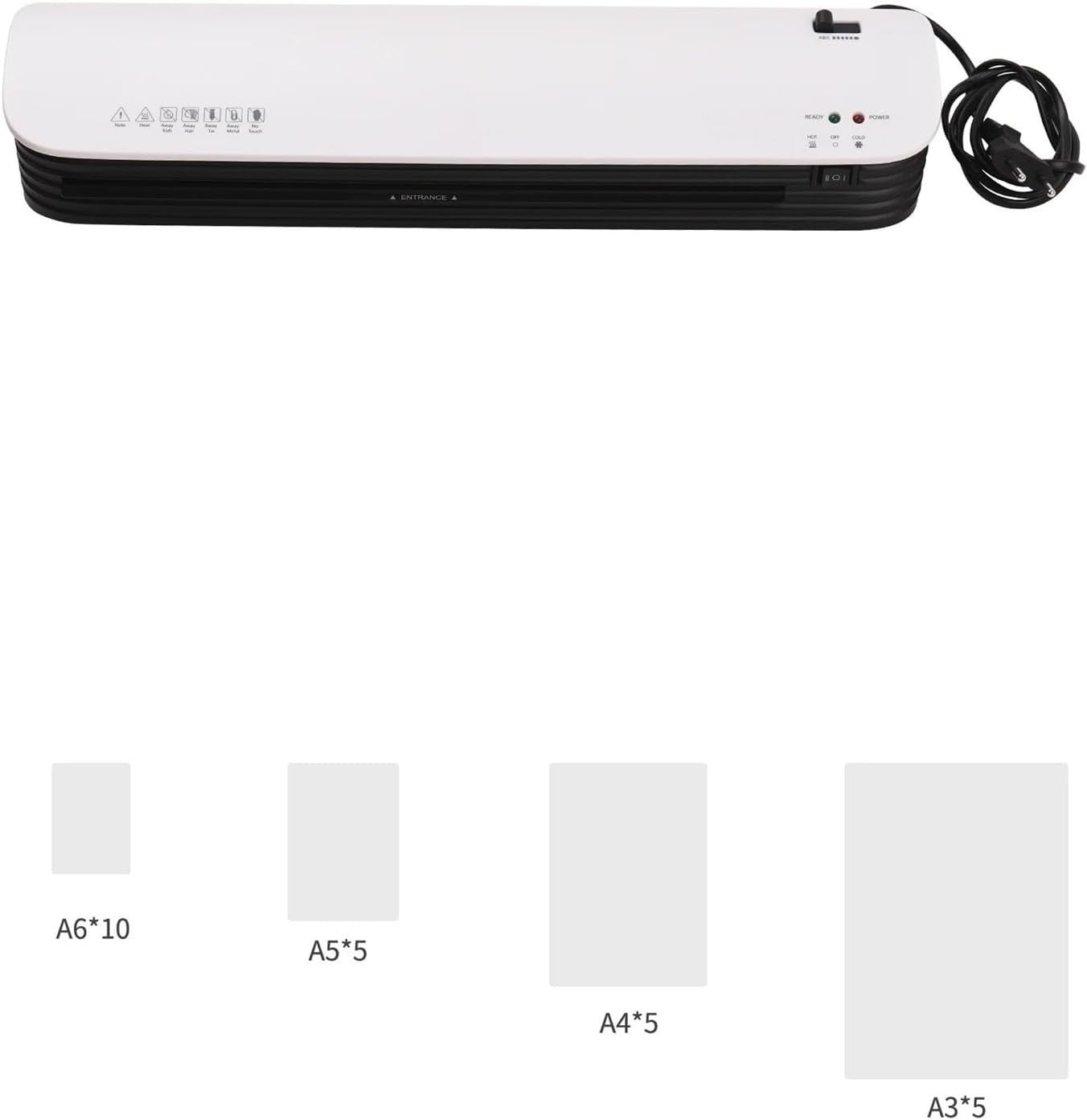 A3 Laminator Hot Cold Anti-Jam Fast Warm-Up 2 Roller System