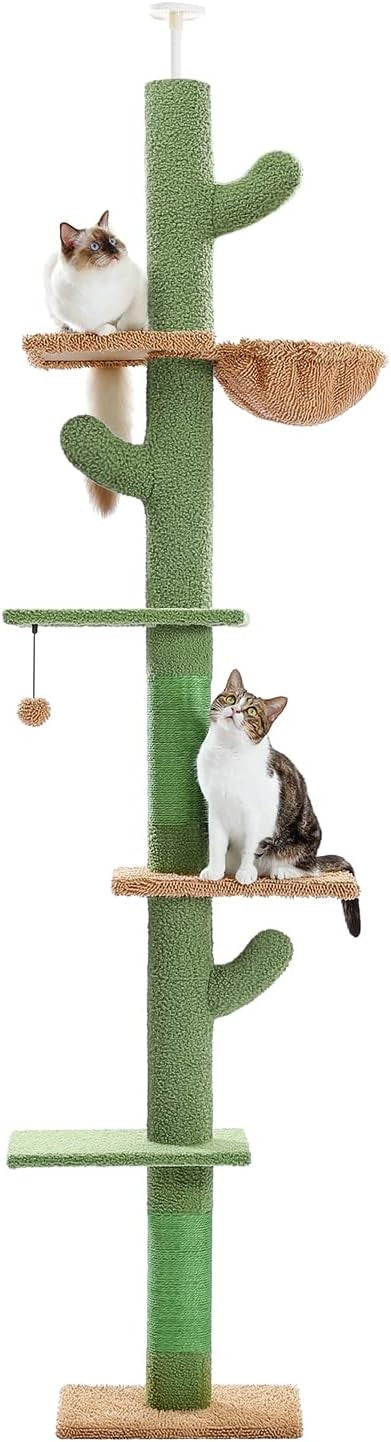 Floor to Ceiling Cat Tree Tower Adjustable 239–275cm Climbing Scratching Post