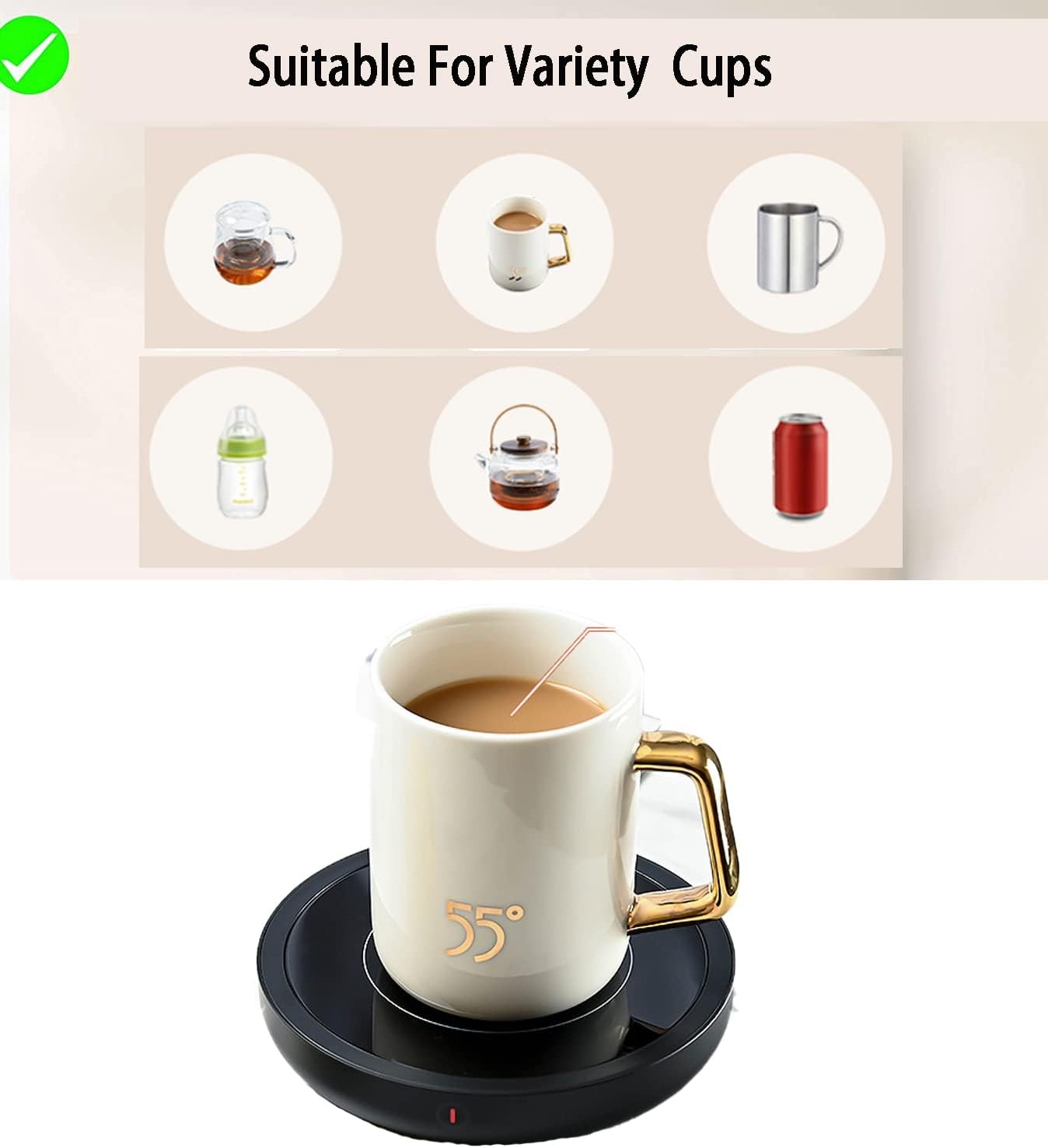 Coffee Mug Warmer 3 Temp Up to 176°F Auto Shut Off