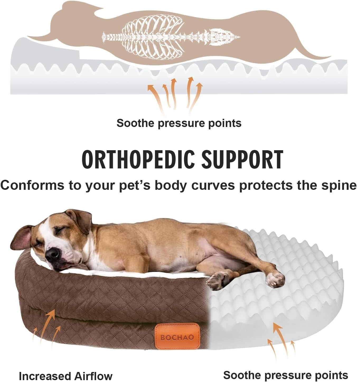 Large Orthopedic Dog Sofa Bed 90x70cm Washable