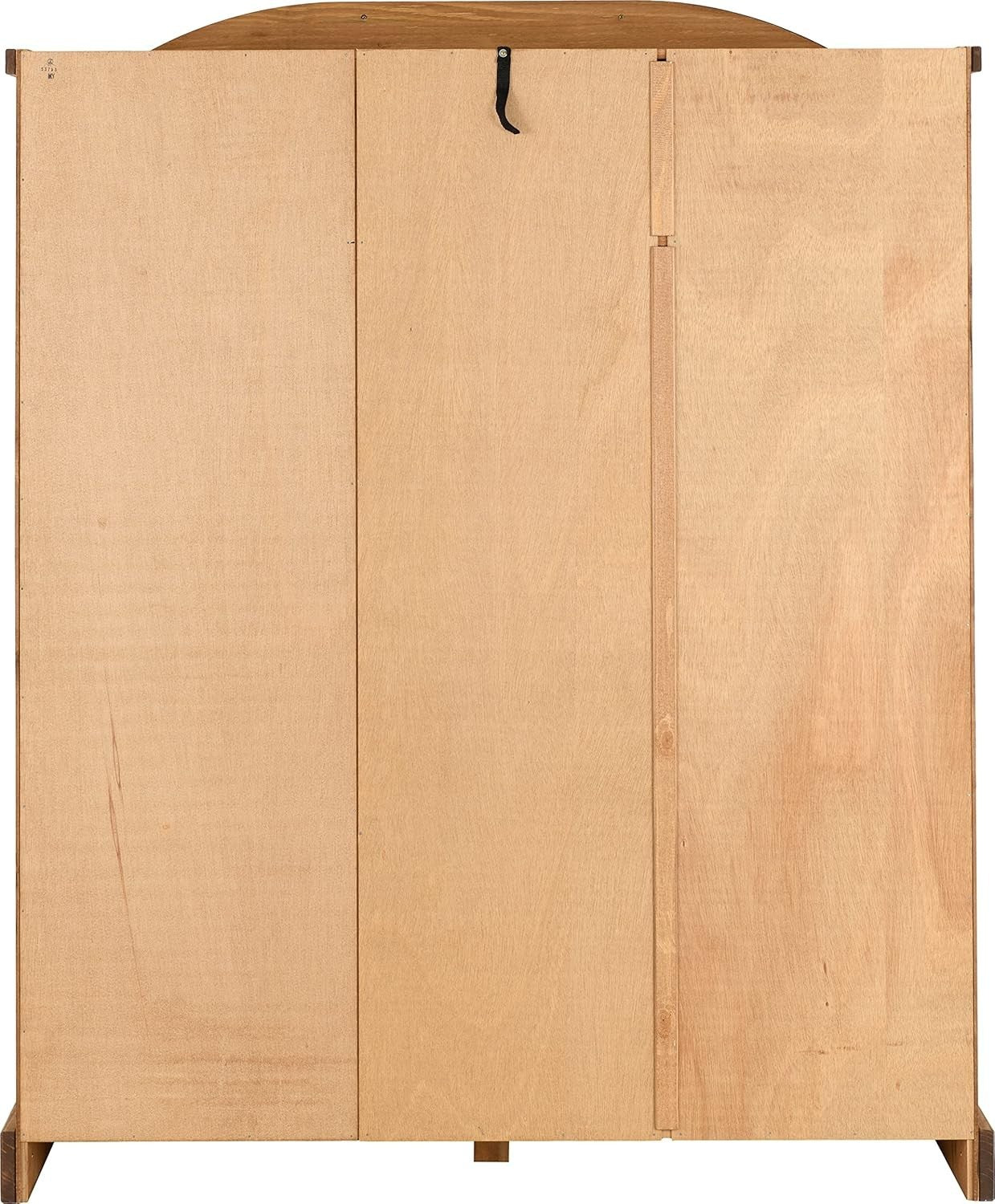 Rustic 3 Door Pine Wardrobe with Hinged Doors & Metal Handles - Bedroom