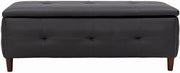 Black Faux Leather Storage Ottoman Bench with Seat & Lift-Up Lid 115x45x45