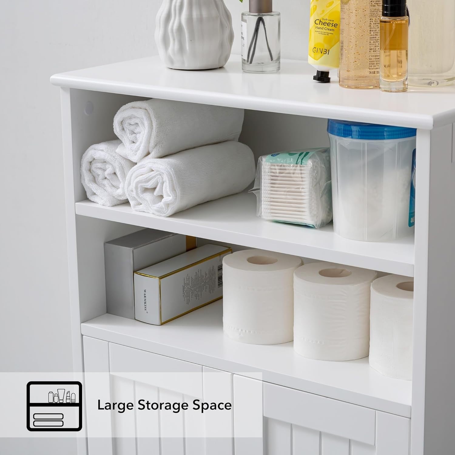 Bathroom Floor Cabinet with Doors & Adjustable Shelves – Durable Storage, 22"x11