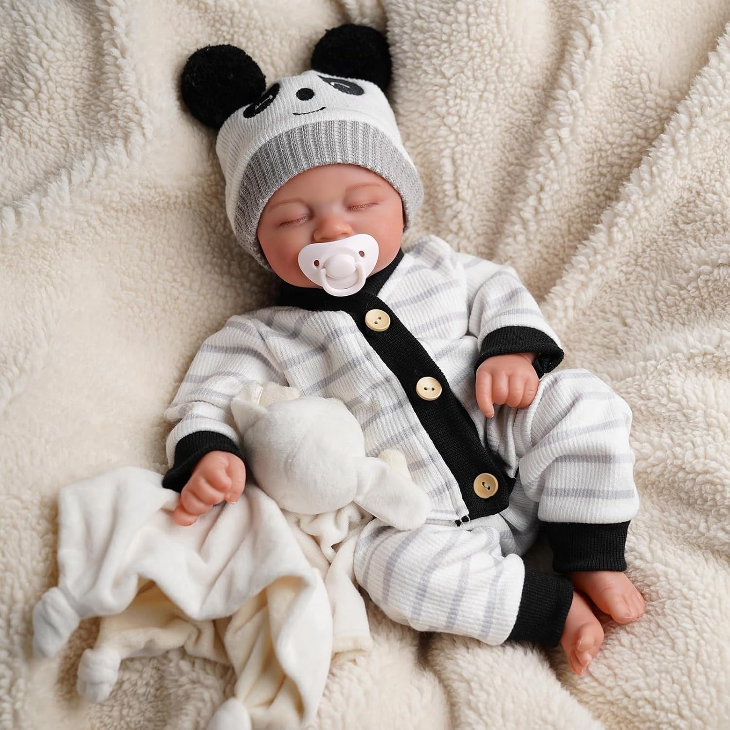 17” Reborn Baby Doll Soft Cloth Body Smiling Newborn Girl