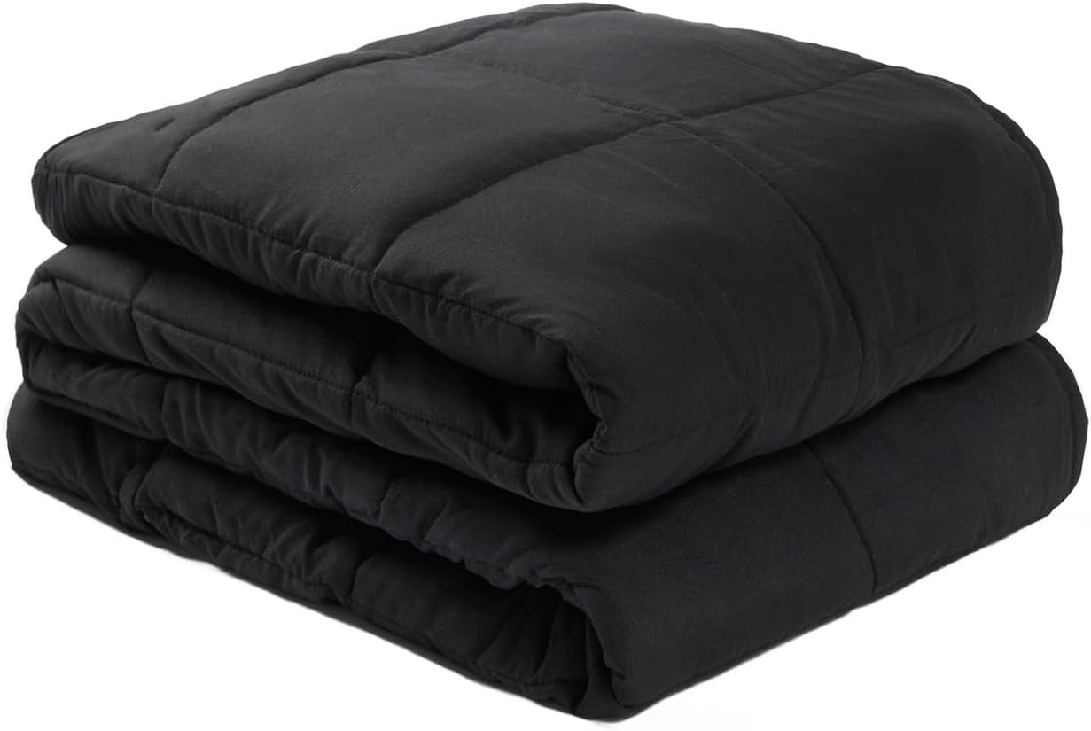 Weighted Blanket Adults Black 6kg 125x180cm Soft Calming Sleep Aid