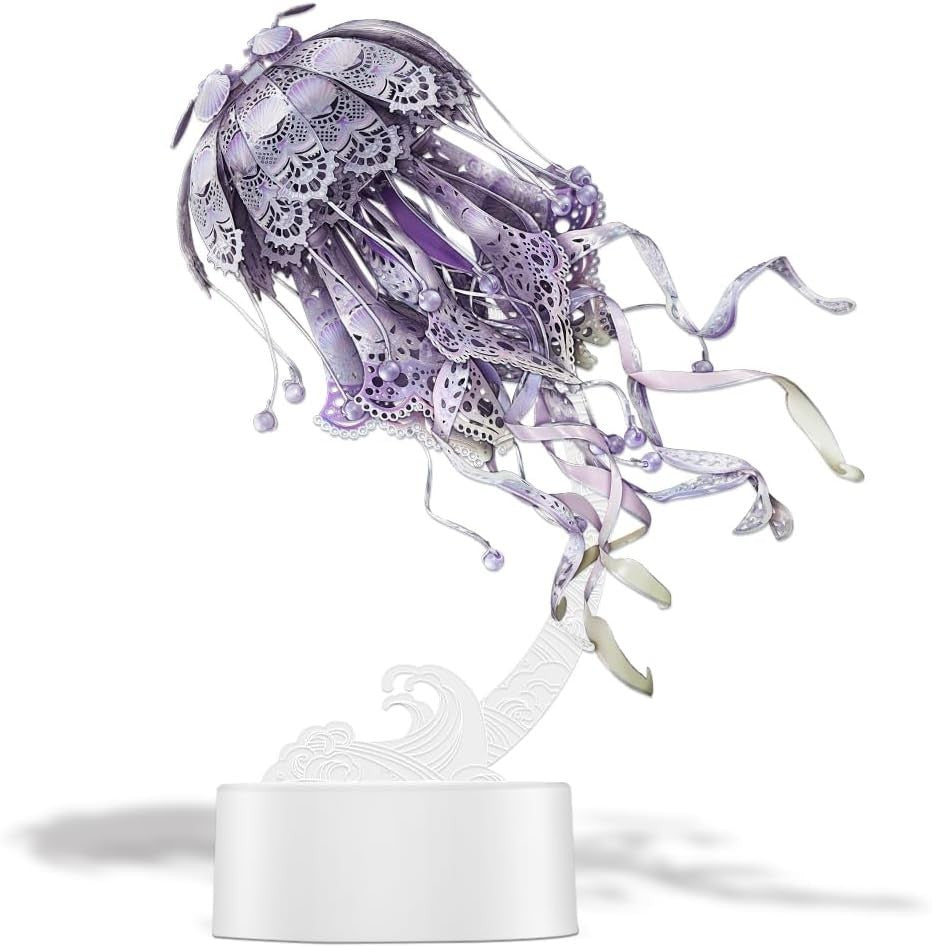 3D Metal Jellyfish Puzzle for Adults, DIY Ocean Decor, 61 Pieces, Gift Idea