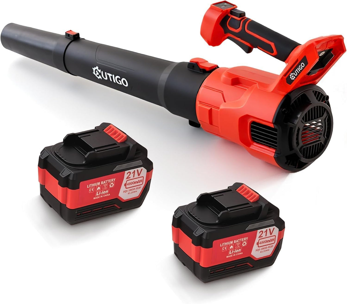 Cordless Leaf Blower 21V Dual Battery 4.5Ah Lightweight Handheld Garden Cleaner
